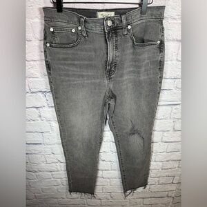 Madewell The Perfect Vintage Jean‎ Grey Color Raw Hem Womens size 28 pants